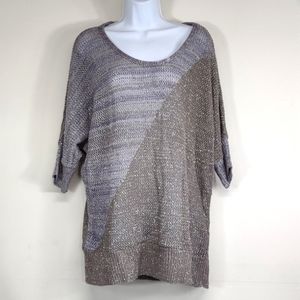 Women's Dressbarn 3X purple, gray and brown knit sparkly blouse